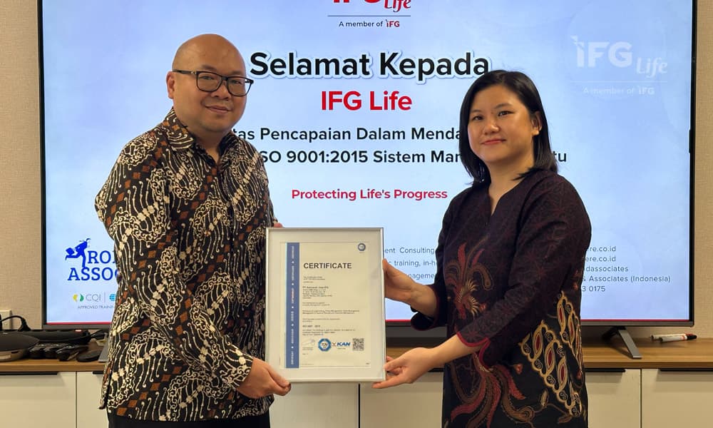 Perkuat Komitmen Manajemen Mutu, IFG Life Raih Sertifikasi ISO 9001:2015